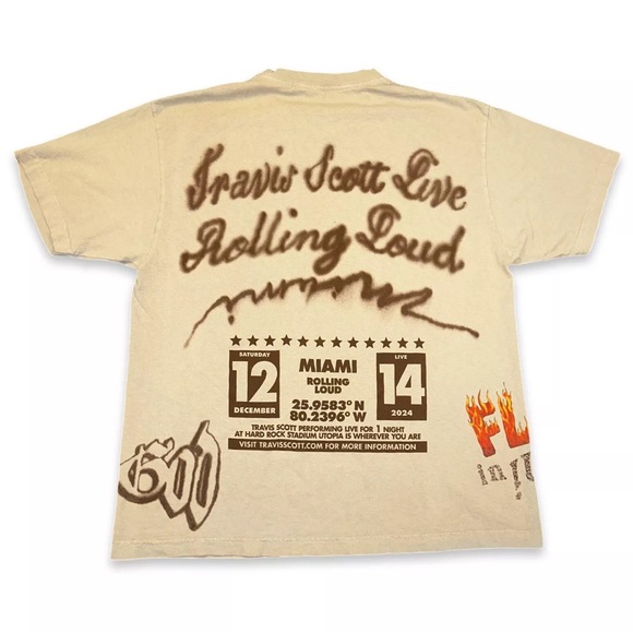 Travis Scott Miami Rolling Loud Festival Exclusive Utopia Tee - Picture 2 of 10